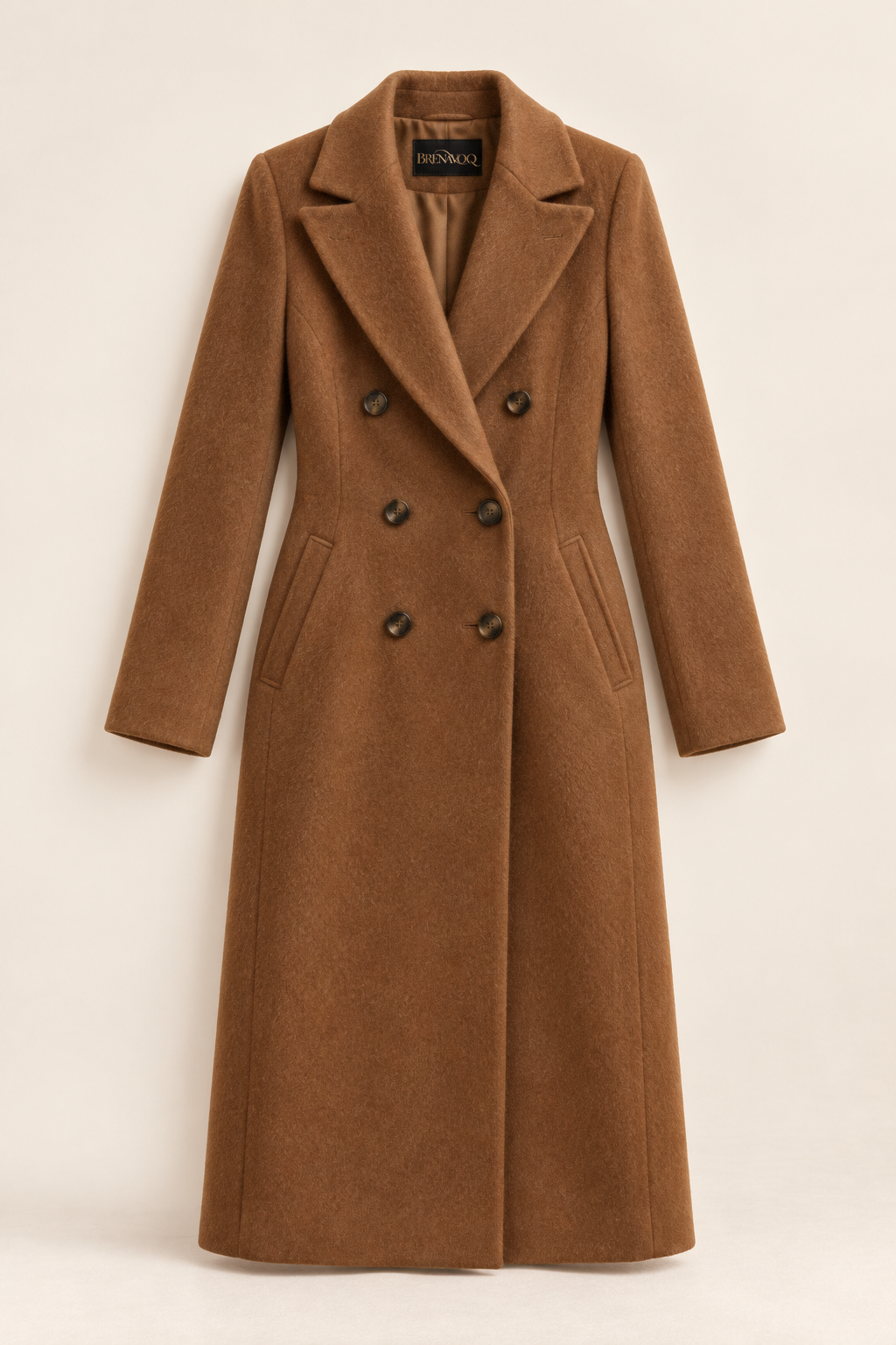 Brenavoq® Double-Breasted Wool Coat