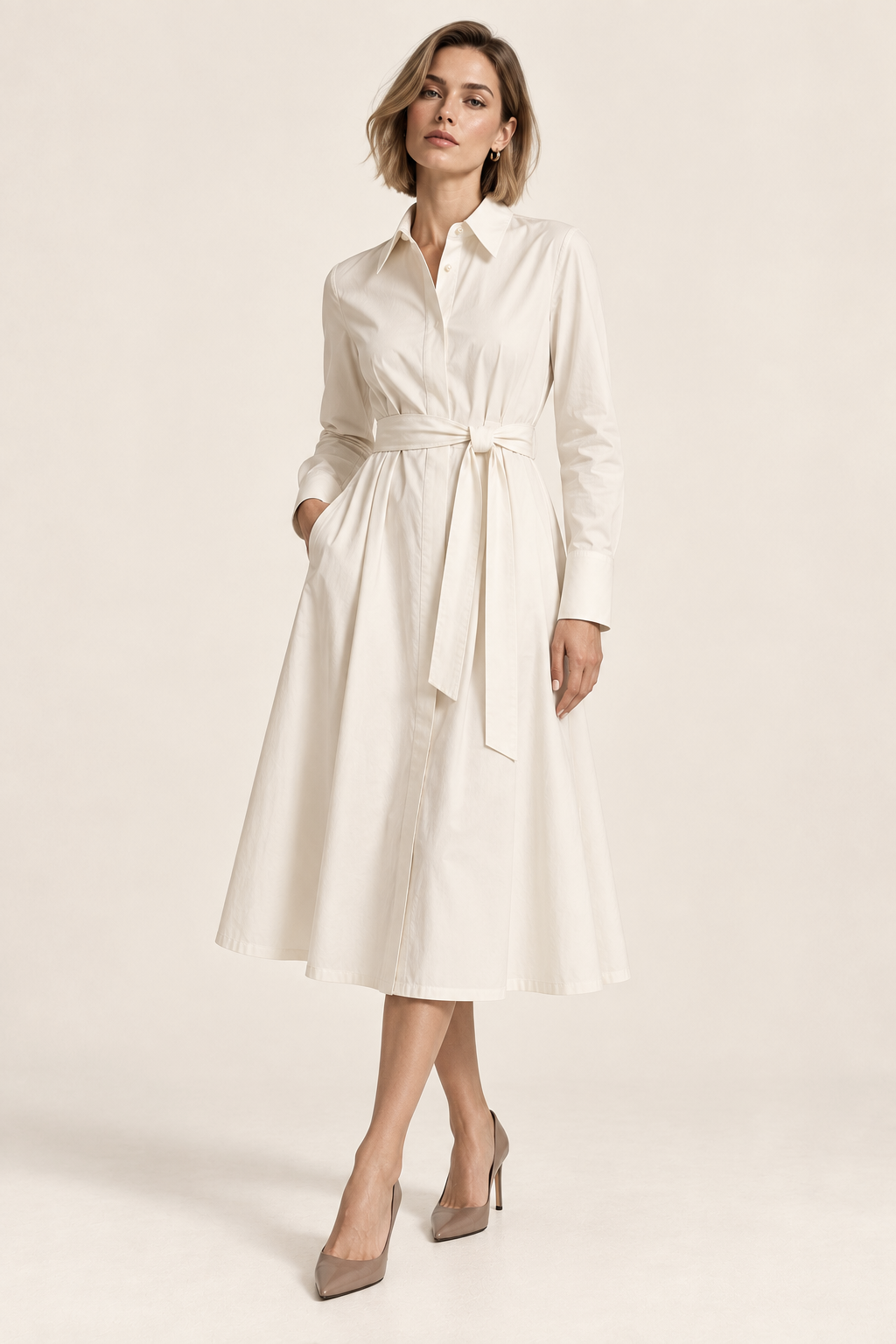 Brenavoq® Cotton Poplin Shirt Dress
